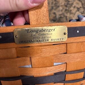 Longaberger J.W. Collection 1993 Basket in Natural and Dark Tones
